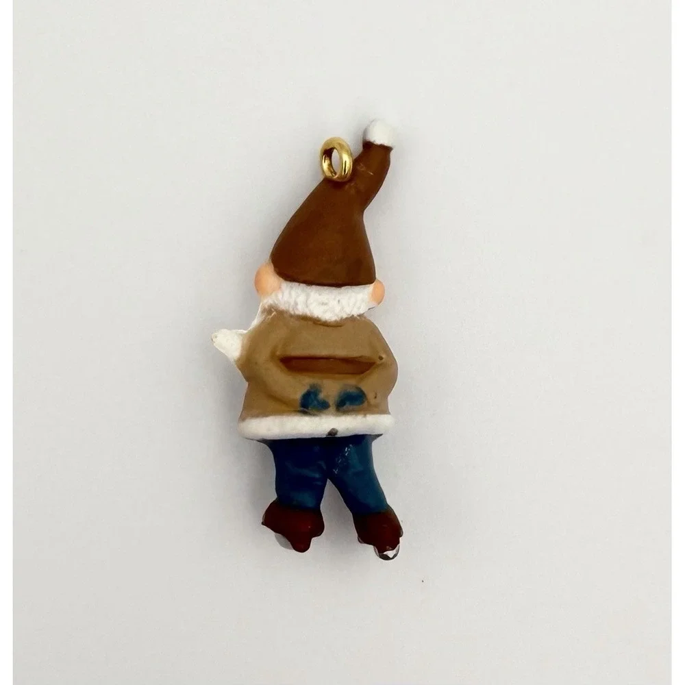 1993 Hallmark Keepsake Miniature Ornament Learning to Skate Gnome Vintage